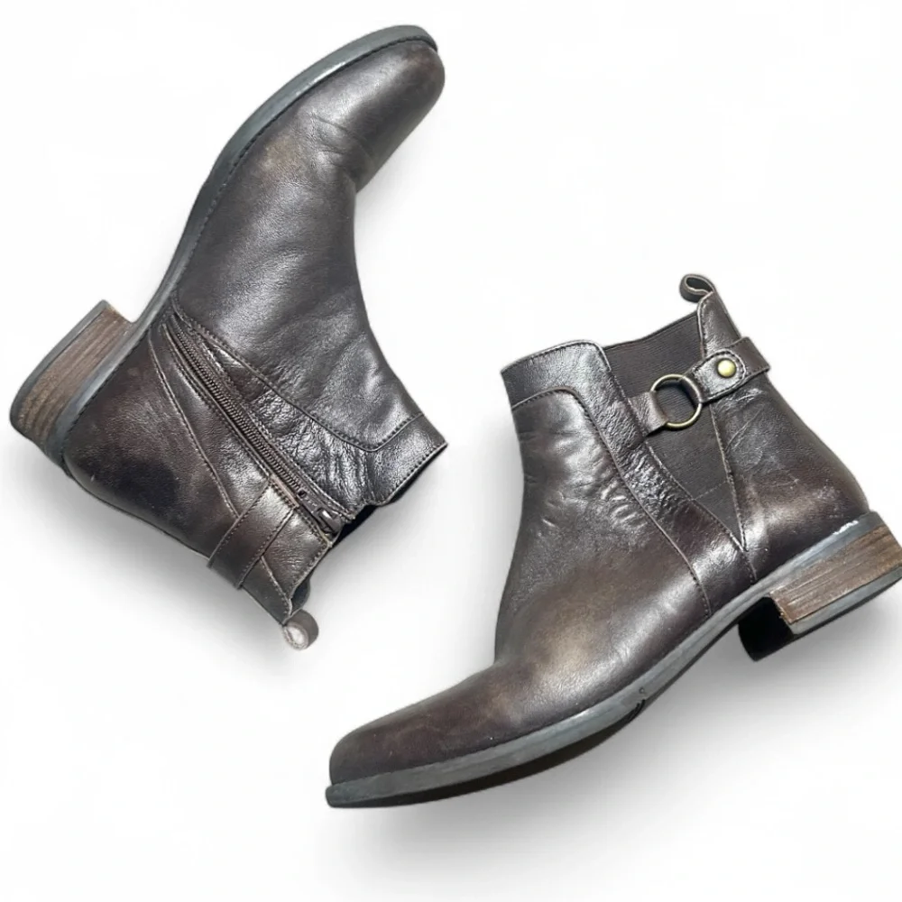 Earth Alana Santry Women's Leather Ankle Boots In Brown Size 10M